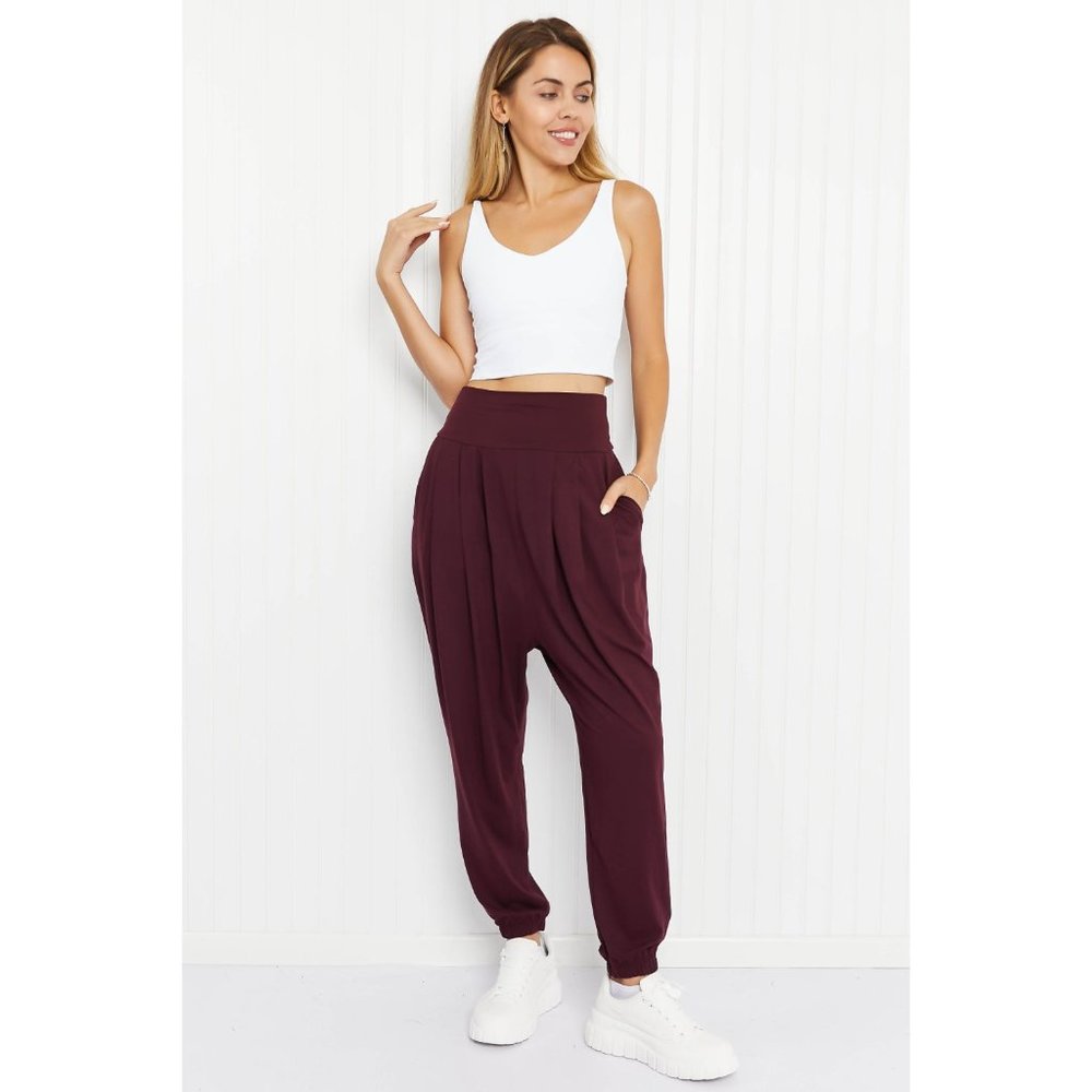Rae Mode Full Size Deep Breaths Pleated Harem Joggers - Picture 5 of 8